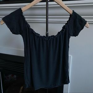 Brandy Melville black off-the-shoulder top